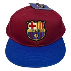 NEW FC Barcelona Men's Hat Baseball Cap Purple Blue - Adjustable - 100% Cotton